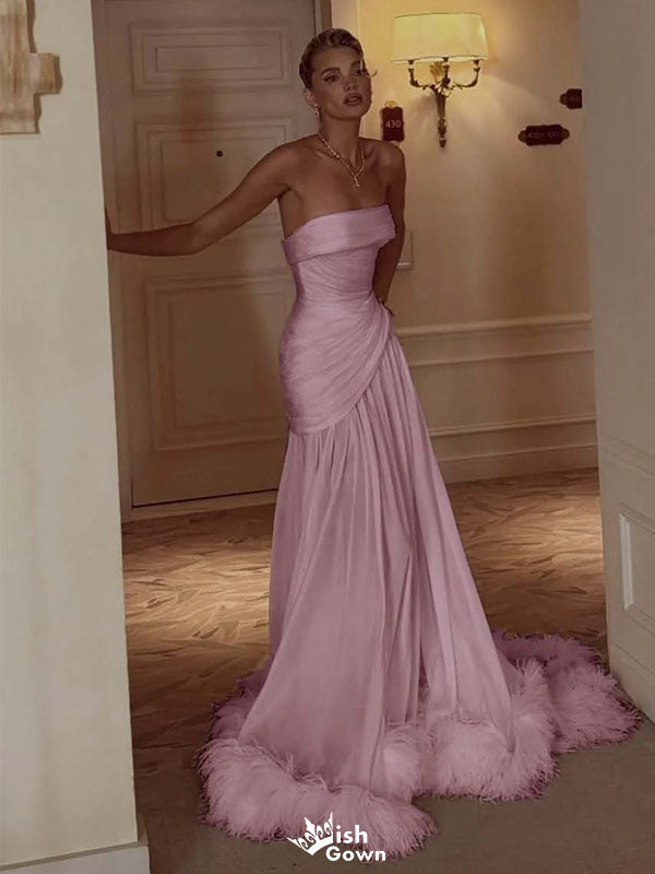 Elegant Pink Square Mermaid Long Prom Dress Ideas, Evening Party Dresses,WGP1943