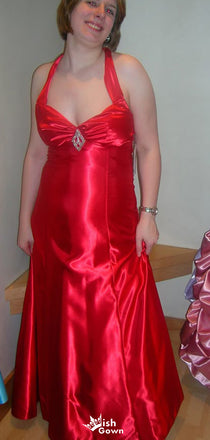 Elegant Halter V-neck A-line Long Prom Dress Ideas, Evening Party Dresses,WGP1685