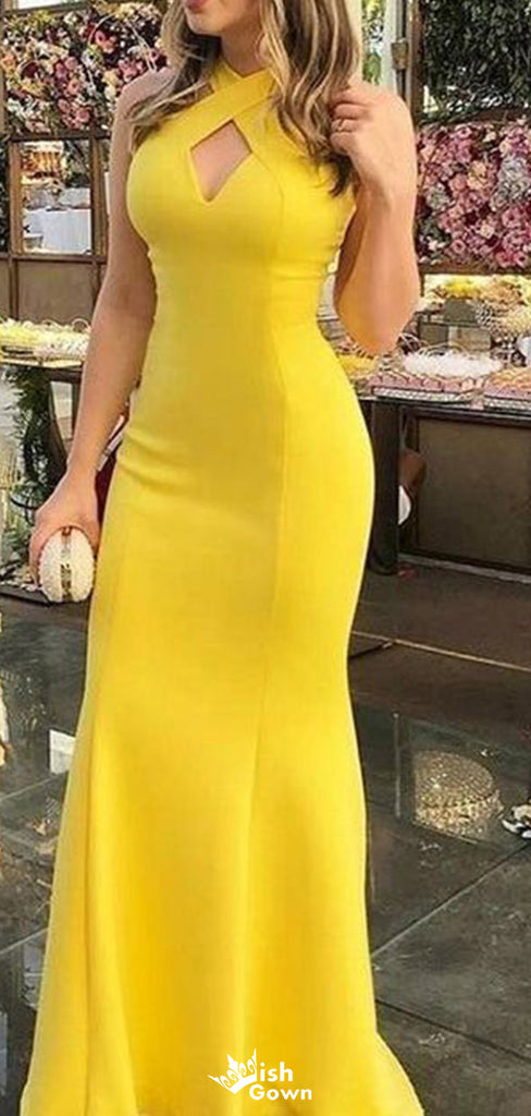 Gorgeous Halter Mermaid Long Prom Dress Ideas, Evening Party Dresses,WGP1691