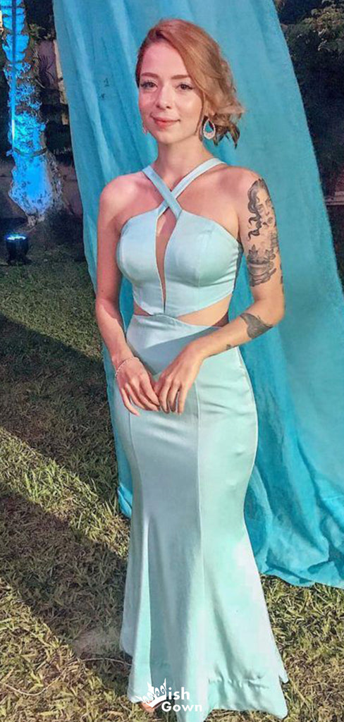 Sexy Criss Cross Notched Mermaid Long Prom Dress Ideas, Evening Party Dresses,WGP1693