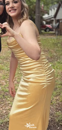 Elegant Spaghetti Strap Mermaid Long Prom Dress Ideas, Evening Party Dresses,WGP1716