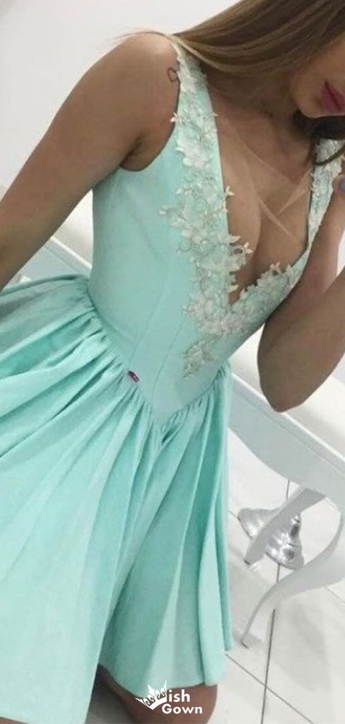 Gorgeous V-neck A-line Short Mini Homecoming Dress,EPT550