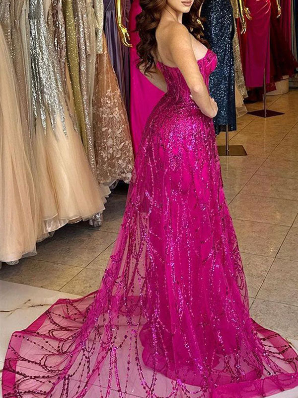 Gorgeous Pink Sweetheart  A-Line Lace Long Prom Dress Ideas, Evening Party Dresses , WGP1576