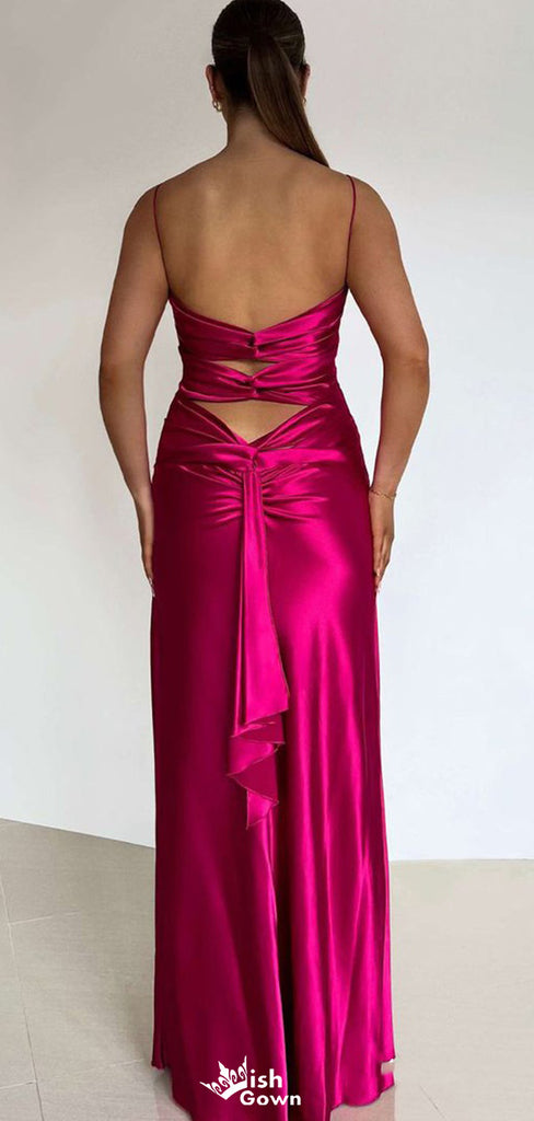 Sexy V-neck Spaghetti Strap Mermaid  Long Prom Dress Ideas, Evening Party Dresses,WGP1101