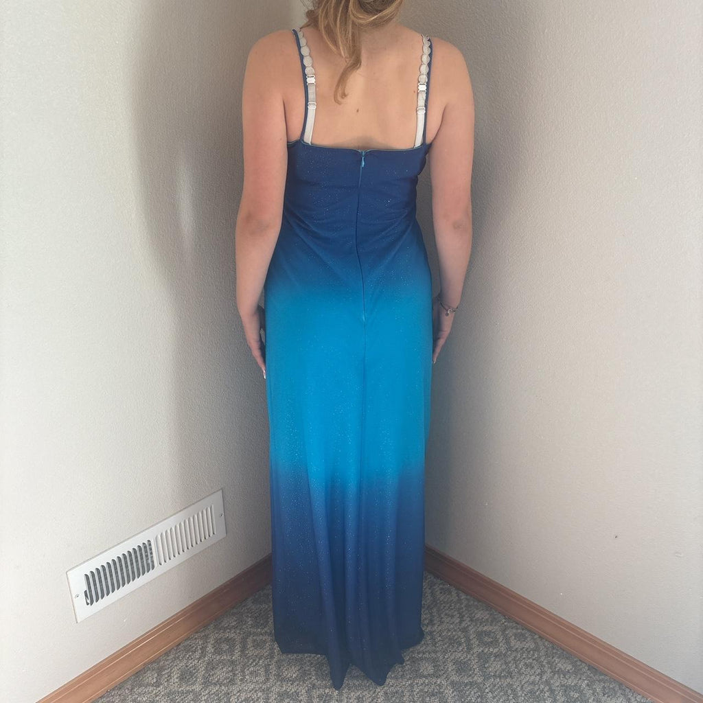 Unique Blue Spaghetti Strap Mermaid Long Prom Dress Ideas, Evening Party Dresses,WGP1723