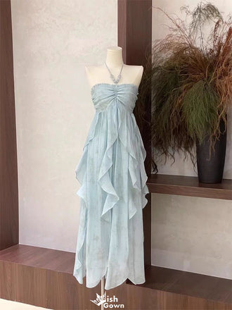 Elegant Blue Sweetheart A-Line Long Prom Dress Ideas, Evening Party Dresses,WGP1944