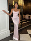 Elegant Pink Spaghetti Strap Mermaid Long Prom Dress Ideas, Evening Party Dresses,WGP1821