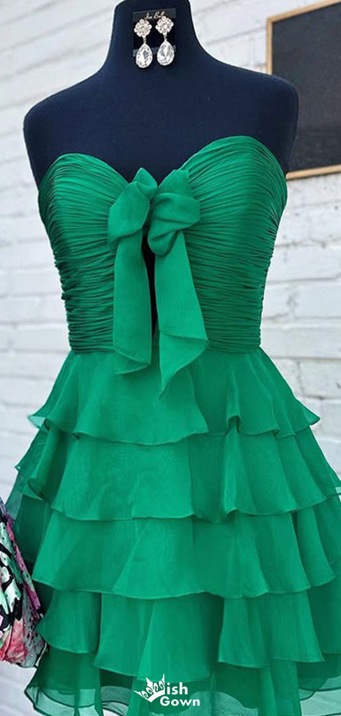 Casual Strapless Sweetheart A-line Short Mini Homecoming Dress,EPT575