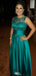 Elegant Illusion A-line Long Prom Dress Ideas, Evening Party Dresses,WGP1753