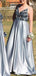 Elegant Spaghetti Strap V-neck A-line Long Prom Dress Ideas, Evening Party Dresses,WGP1754