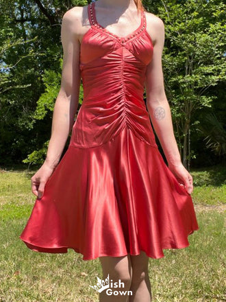 Casual Halter A-line Short Mini Homecoming Dress,EPT588