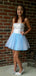 Casual Strapless A-line Short Mini Homecoming Dress,EPT594