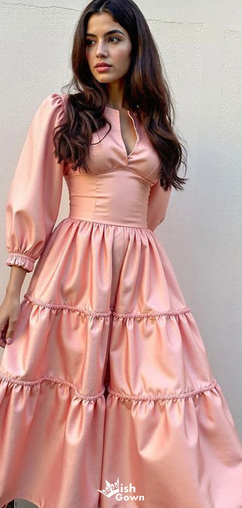 Elegant Long Sleeves A-line Long Prom Dress Ideas, Evening Party Dresses,WGP1762