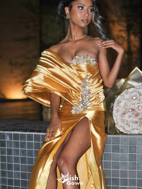 Gorgeous One-shoulder Mermaid Long Prom Dress Ideas, Evening Party Dresses,WGP1768