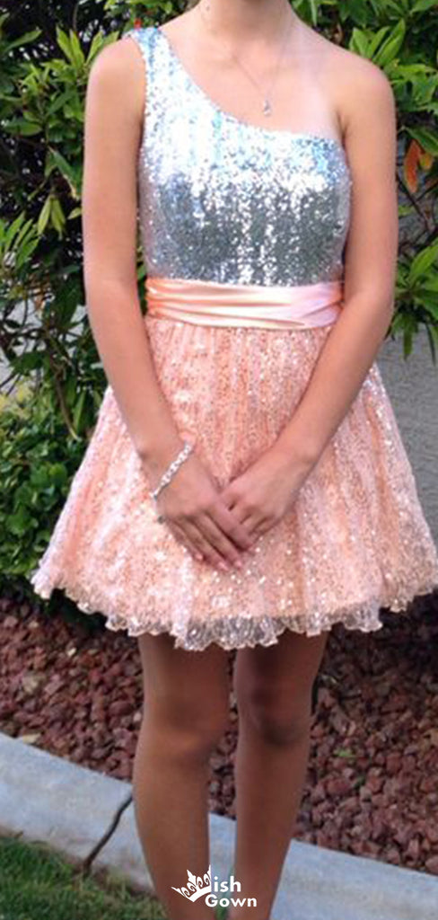 Gorgeous One-shoulder A-line Short Mini Homecoming Dress,EPT609