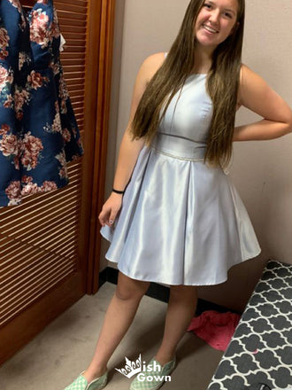 Elegant Halter A-line Short Mini Homecoming Dress,EPT615