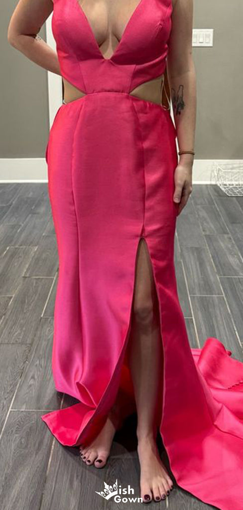 Sexy Deep V-neck Mermaid Long Prom Dress Ideas, Evening Party Dresses,WGP1774