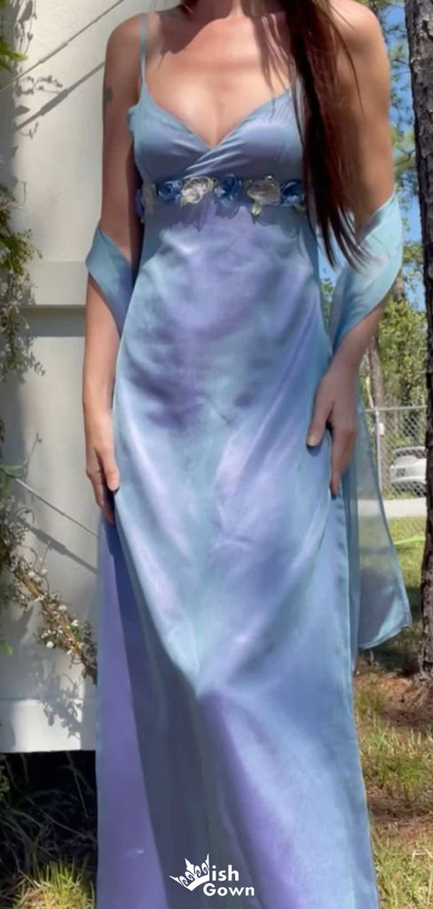 Elegant Spaghetii Strap V-neck Sheath Long Prom Dress Ideas, Evening Party Dresses,WGP1776