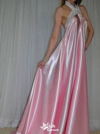 Elegant Halter A-line Long Prom Dress Ideas, Evening Party Dresses,WGP1778