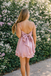Pretty Pink Satin Homecoming Dress Sleeveless Sweetheart Neck A-Line Short Cocktail Gown, EPT722
