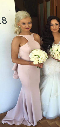 Unique Mermaid Halter Sleeveless Popular Cheap Maxi Long Wedding Guest Bridesmaid Dresses,WGM296