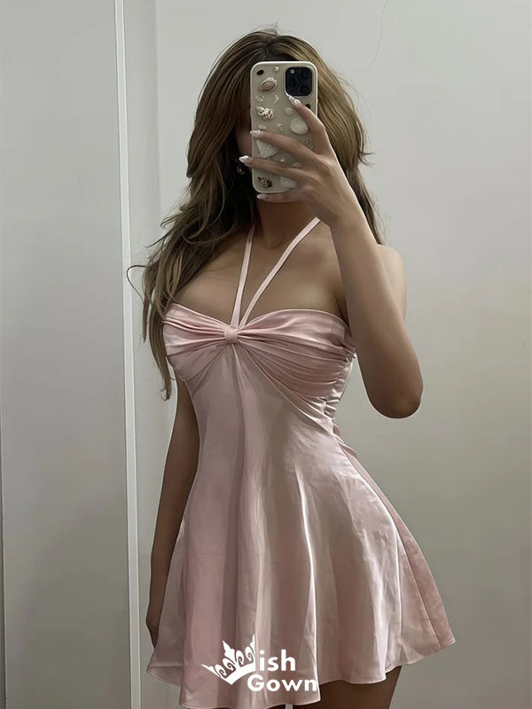 Unique Pink Sweetheart A-Line Short Homecoming Dresses For Birthday Party, EPT709