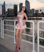 Elegant Pink Halter Strap A-Line Short Homecoming Dresses For Birthday Party, EPT705