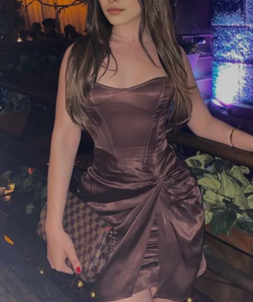 Unique Brown Sweetheart Mermaid Short Homecoming Dresses For Birthday Party, EPT683