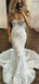 Sexy White Sweetheart Mermaid Long Wedding Dresses With Sweep Trailing ,WDH173