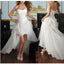 Popular White High-Low Mermaid Long Wedding Dresses With Sweep Trailing ,WDH172