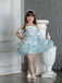 Cute Blue Sweetheart Short A-Line Flower Girl Dress , FG023