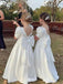 Cute White Hight Neck Short-Sleeved A-Line Flower Girl Dresses, FG021