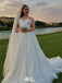 Elegant White Sweetheart Sleeveless A-Line Long Wedding Dresses With Sweep Trailing,WDH162